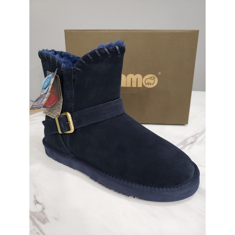 NEW‎ SIZE 10 - NAVY BLUE Lamo Presley Boots Women's House Shoe Booties